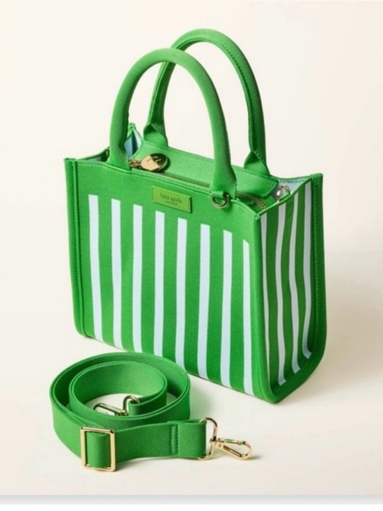 kate spade Handbags - Kate Spade Green & White Striped bag